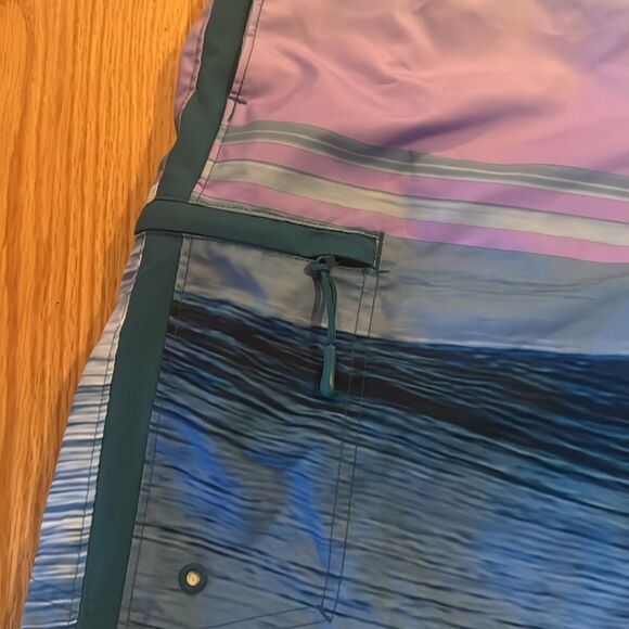 Wave Zone sunset graphic WZ Cargo Trunk- swim/board short. New, with tag. - Picture 2 of 6